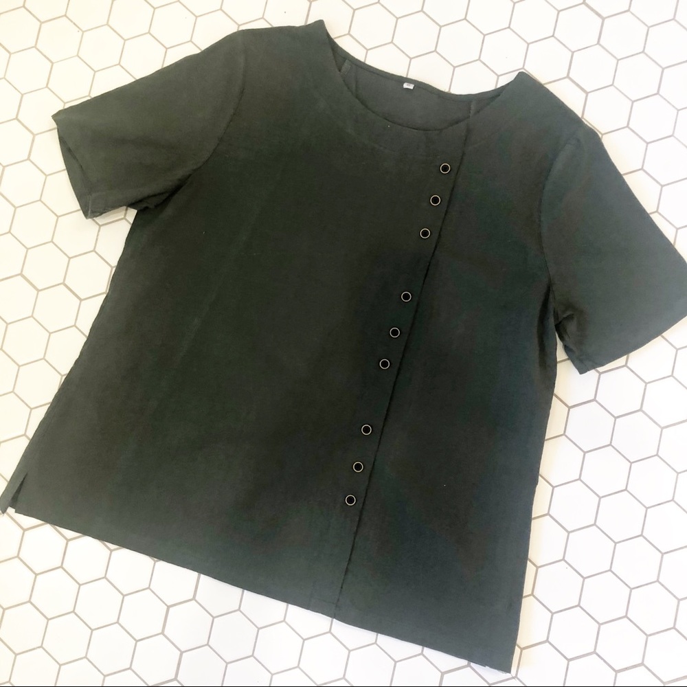 Dark Green Blouse With Buttons